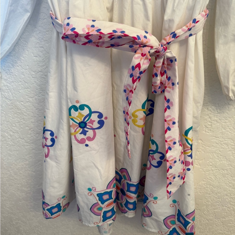 Hermoza Embroidered 100% Cotton Shirt Multi- Floral Cross Stitch Dress  S-Small - Picture 10 of 17